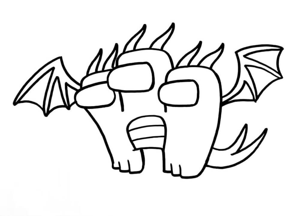 Dibujo de Among Us Ghidorah para Colorear