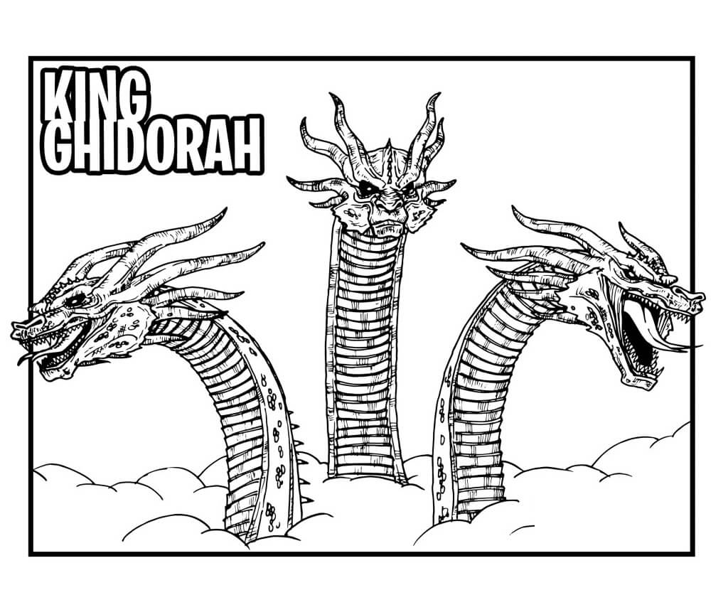 Dibujo de Cara Ghidorah Adulto para Colorear