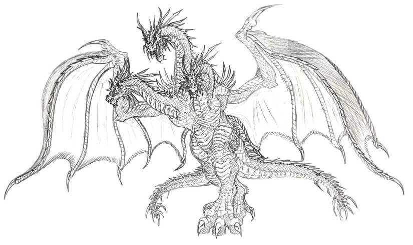 Dibujo de Ghidorah para Colorear