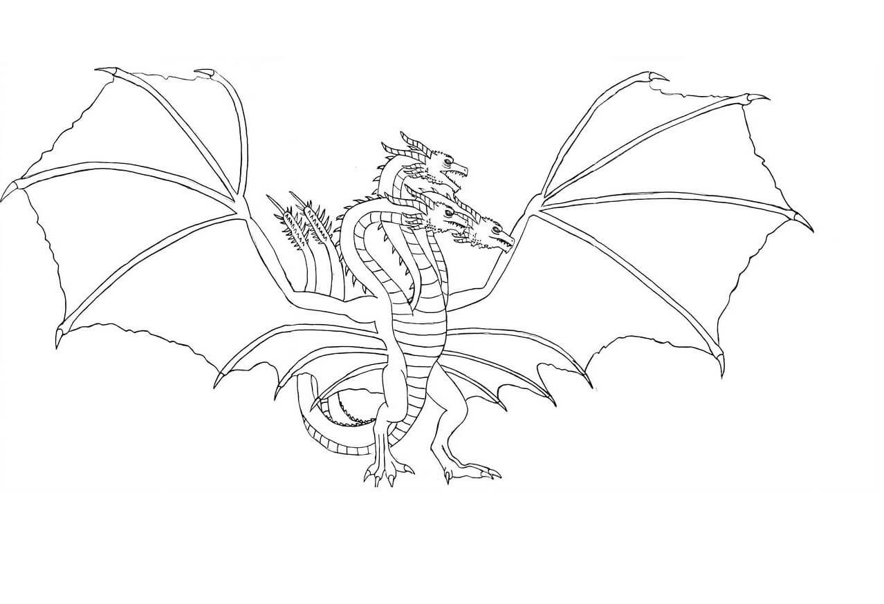 Dibujo de Ghidora básica para Colorear