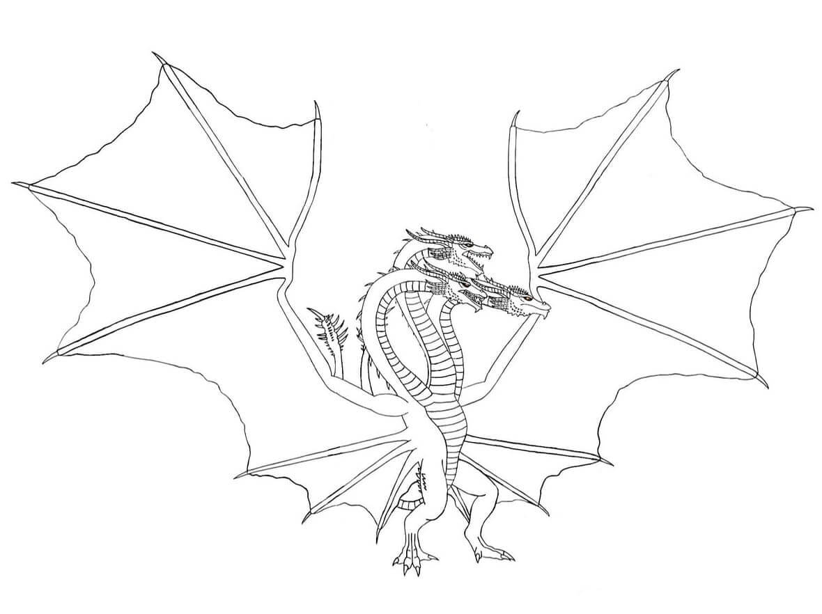 Dibujo de Ghidora Normal para Colorear