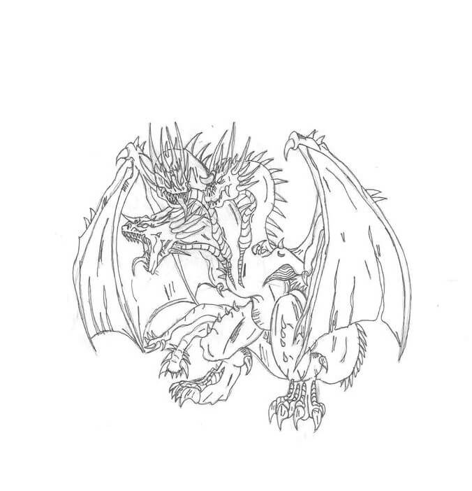 Dibujo de Ghidorah Aterrador para Colorear