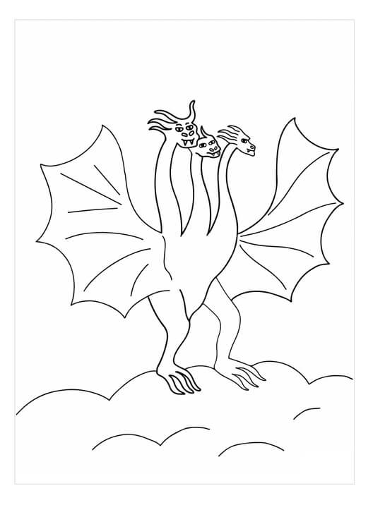 Dibujo de Ghidorah Divertido para Colorear
