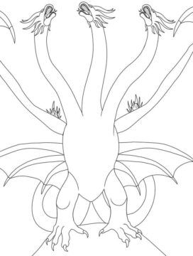 Dibujo de Ghidorah Enojado para Colorear