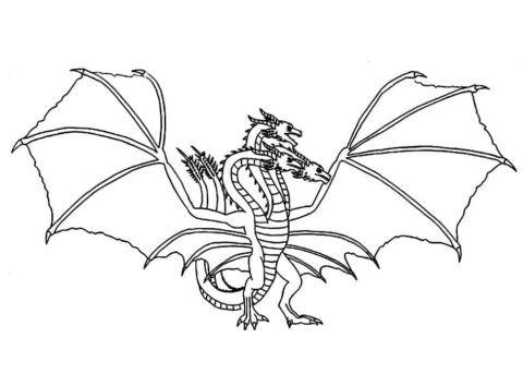 Dibujo de Ghidorah Simple para Colorear