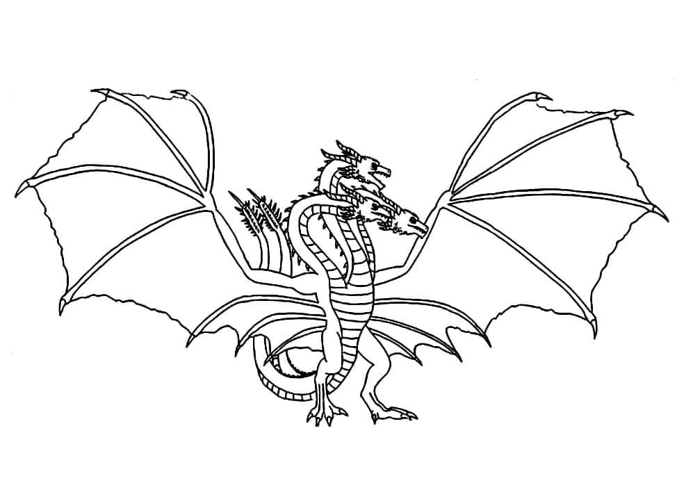 Dibujo de Ghidorah Simple para Colorear