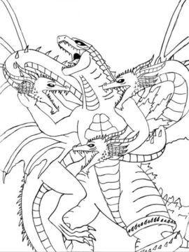 Dibujo de Impresionante Ghidorah para Colorear