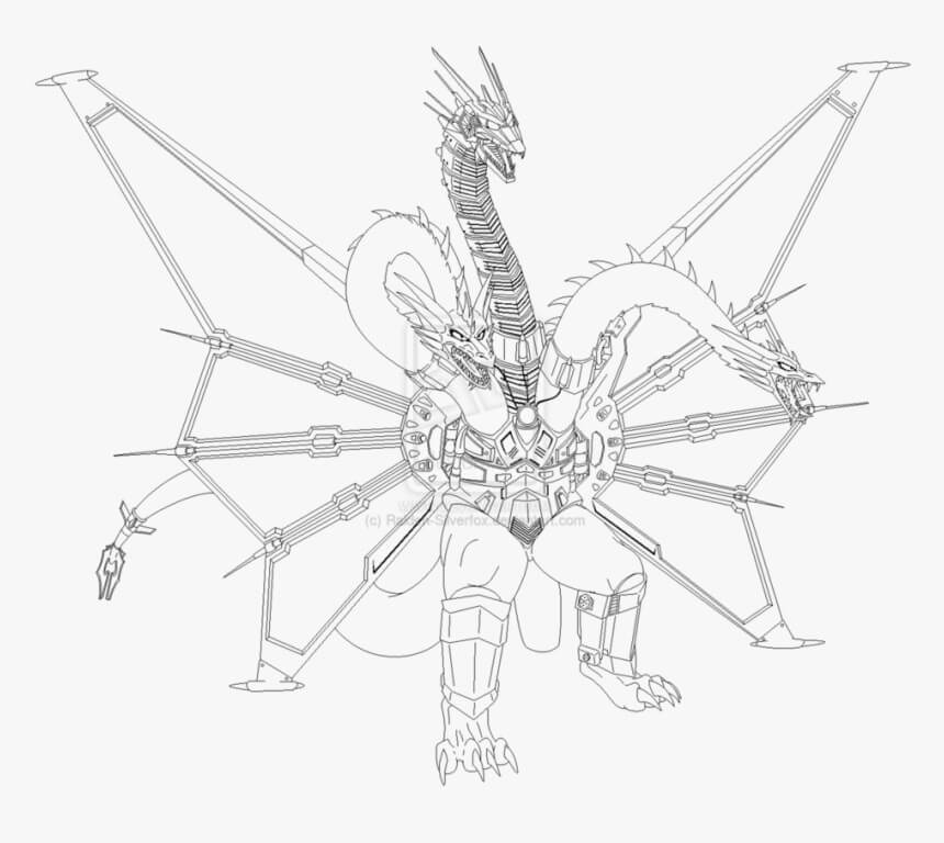 Dibujo de Rey Ghidorah para Colorear