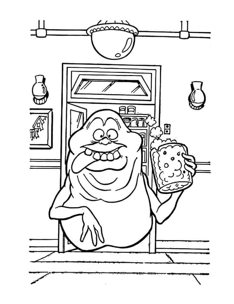 Dibujo de Cazafantasmas y Limo para Colorear