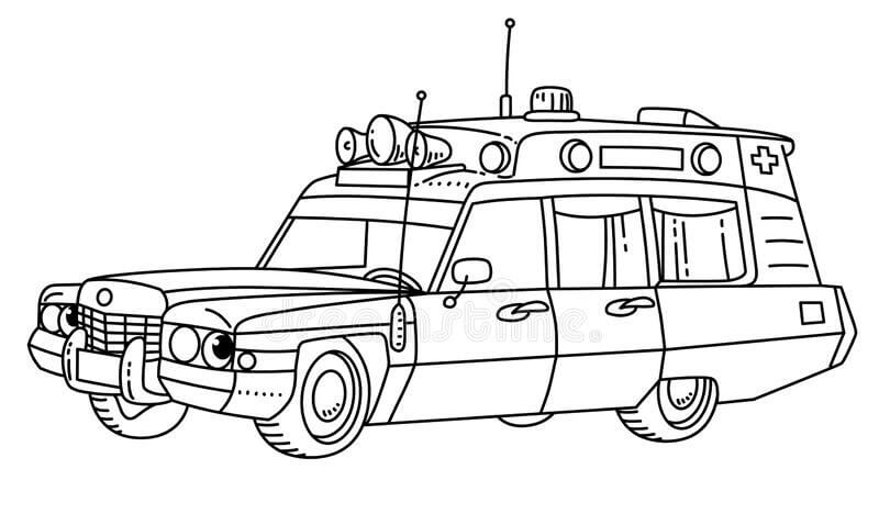 Dibujo de Coche de Cazafantasmas para Colorear