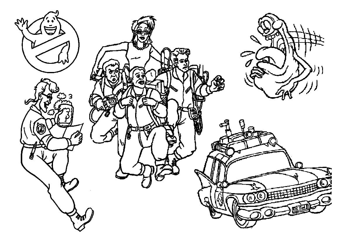Dibujo de Dibujar Todos los Personajes de los Cazafantasmas para Colorear