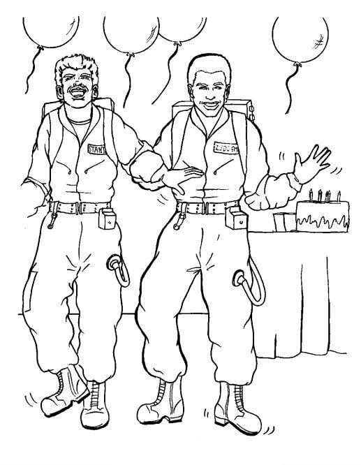 Dibujo de Dos Personajes de los Cazafantasmas para Colorear