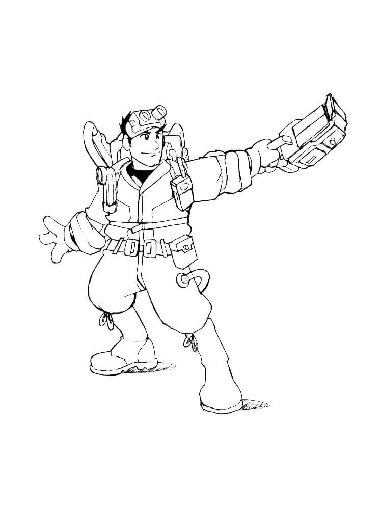 Dibujo de Personaje Sonriente Cazafantasmas para Colorear