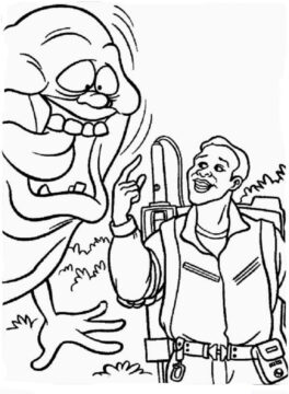 Dibujo de Slimer y Amigo para Colorear