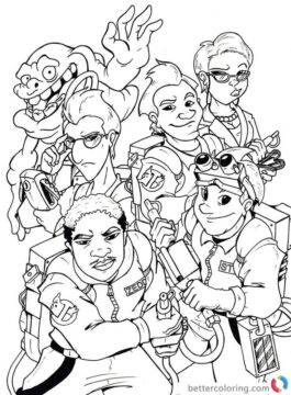 Dibujo de Todos los Personajes de Cazafantasmas para Colorear