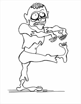 Dibujo de Zombi de los Cazafantasmas Scaled para Colorear
