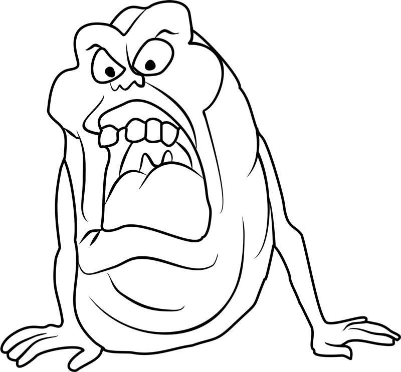 Dibujo de Slimer Enojado para Colorear