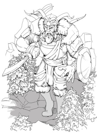 Dibujo de Gigante de Mazmorras y Dragones para Colorear