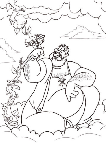 Dibujo de Jack y el Gigante de Habichuelas Mgicas para Colorear