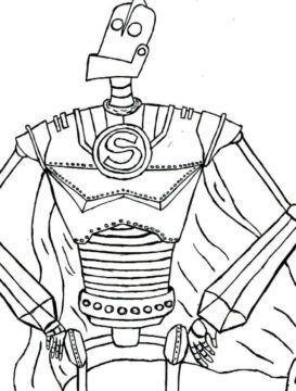 Dibujo de Retrato del Gigante de Hierro para Colorear