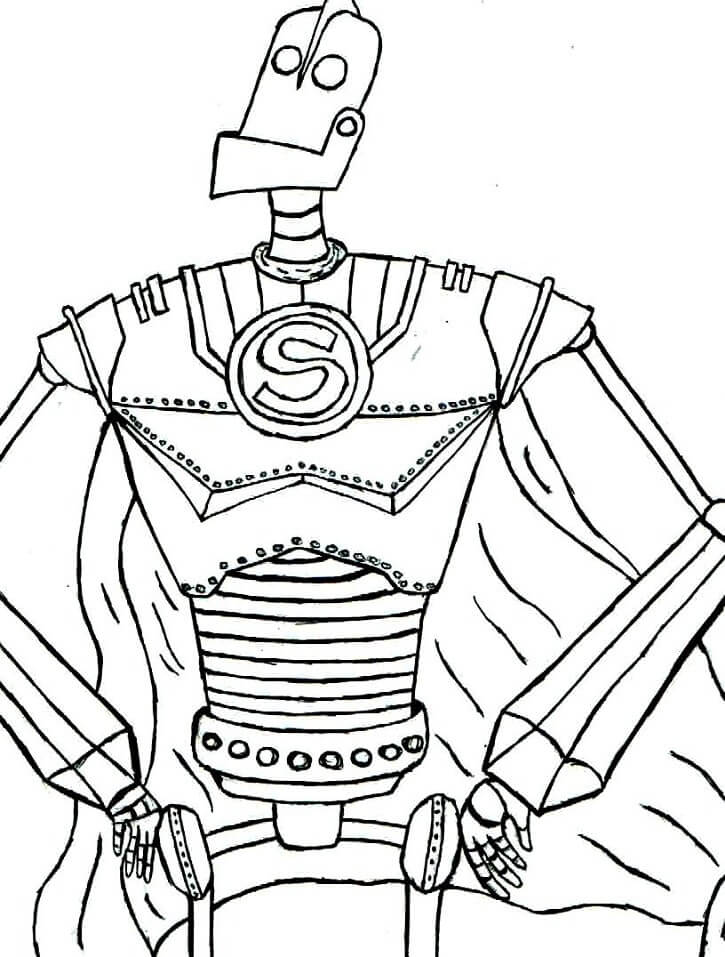Dibujo de Retrato del Gigante de Hierro para Colorear