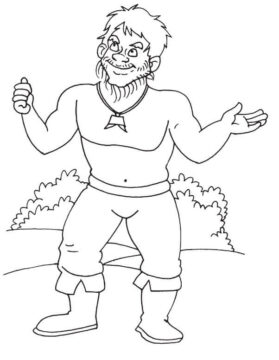 Dibujo de Sonriendo Ispolin un Gigante Legendario para Colorear