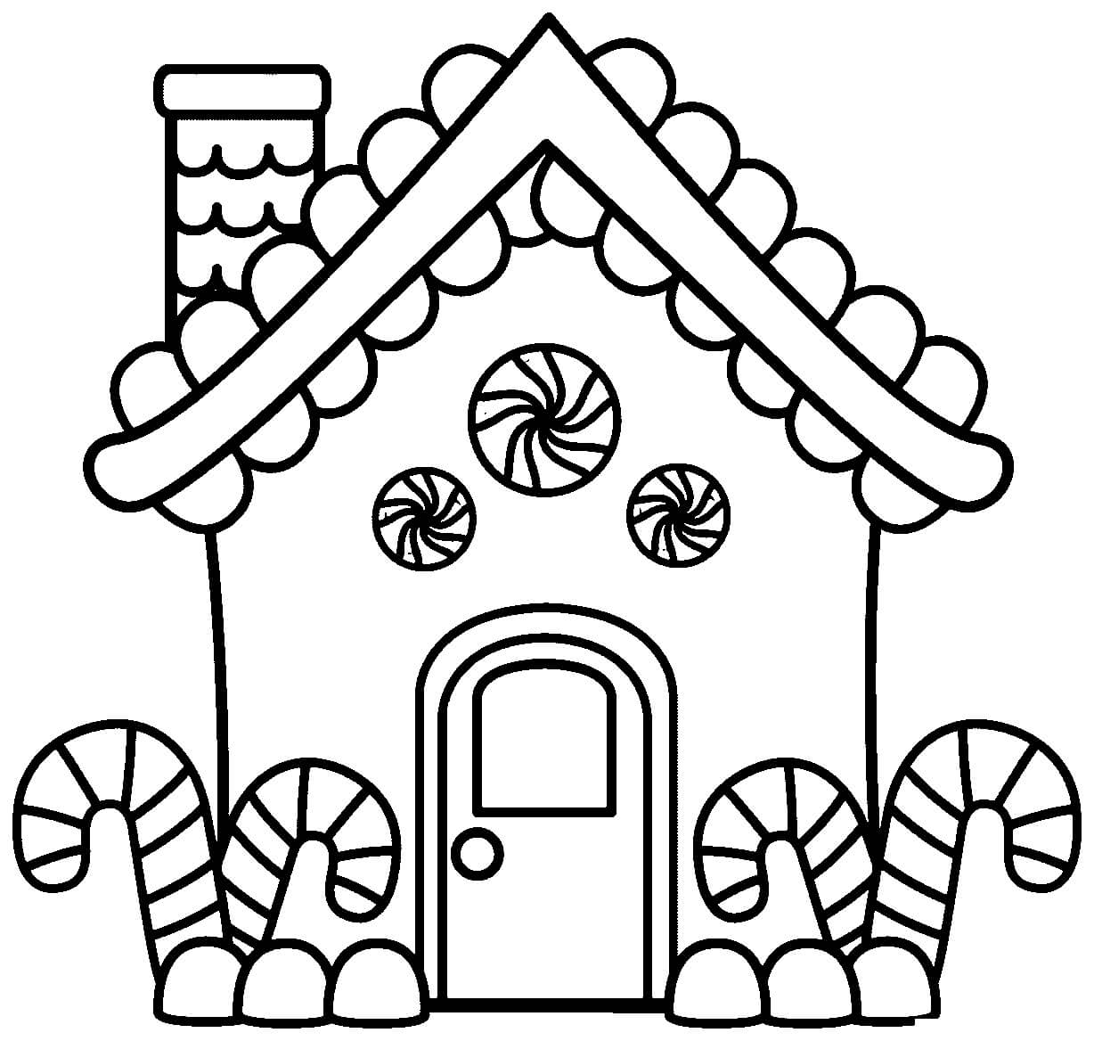 Dibujo de Galleta Navidea de Jengibre Hecha de Pan de Jengibre para Colorear