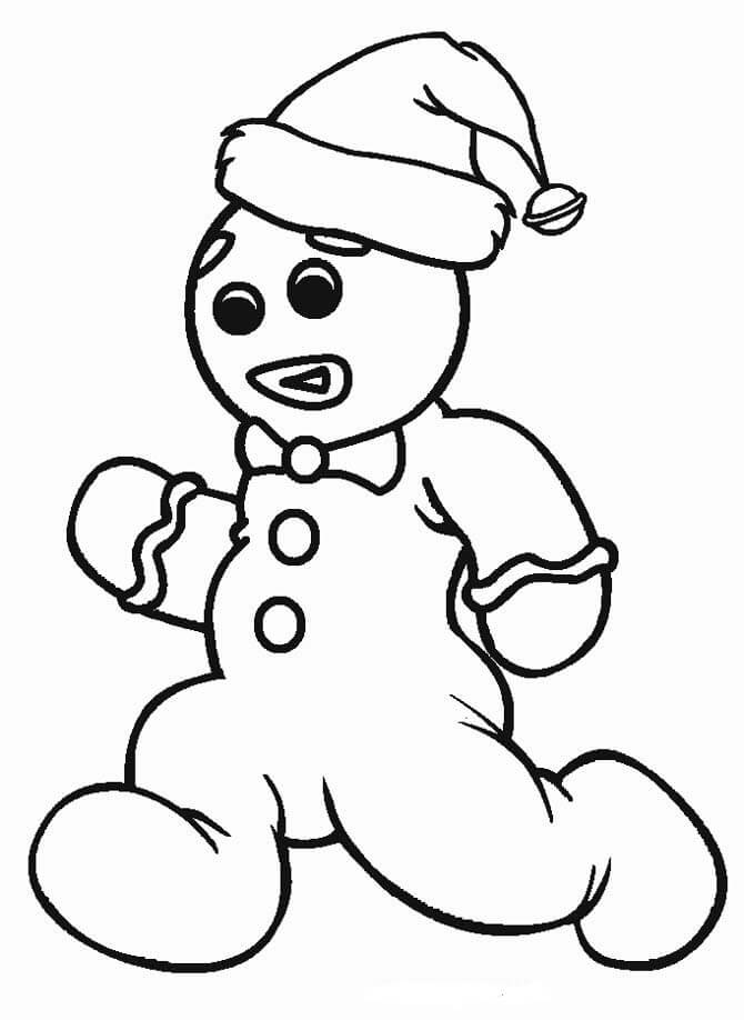 Dibujo de Hombre de Pan de Jengibre Corriendo para Colorear