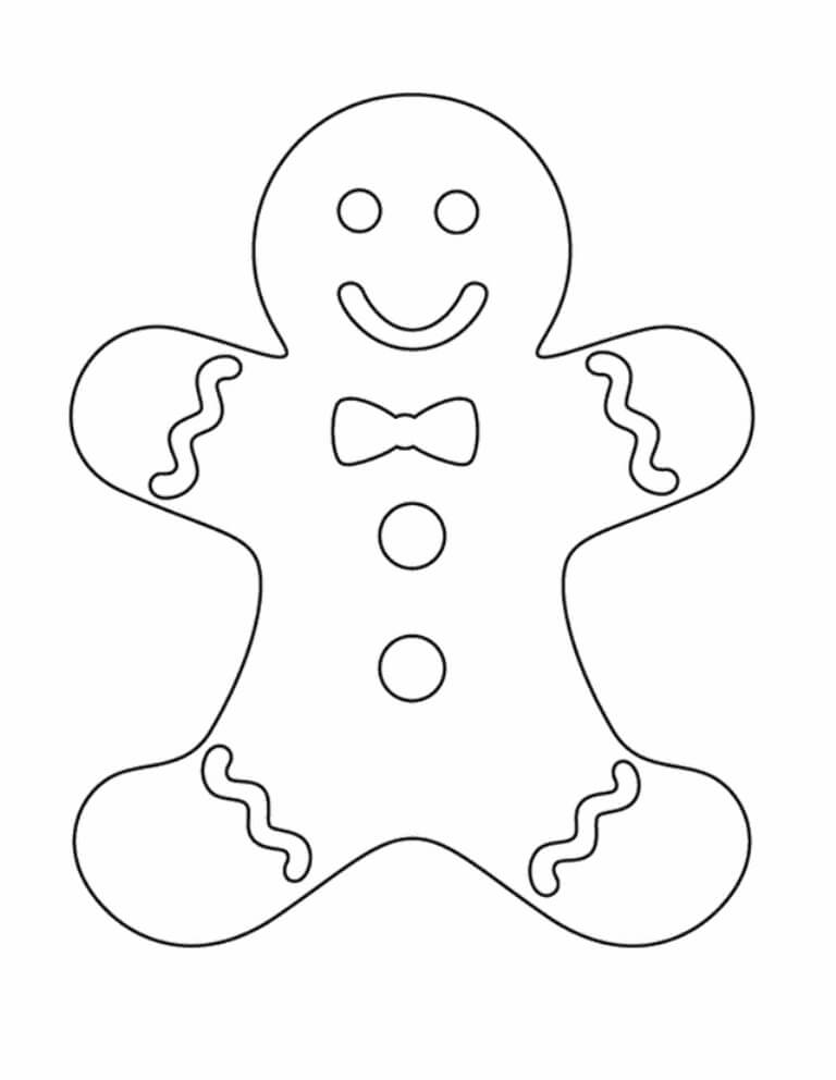 Dibujo de Hombre de Pan de Jengibre Impresionante para Colorear
