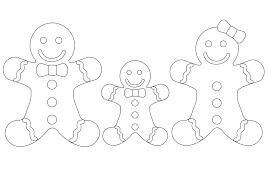 Dibujo de Hombre de Pan de Jengibre con Familia para Colorear