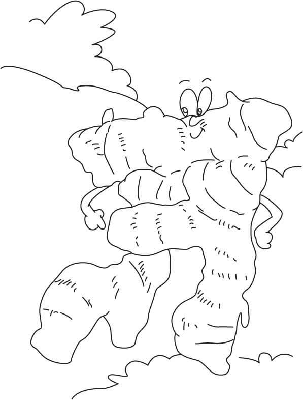 Dibujo de Jengibre Sonriente para Colorear