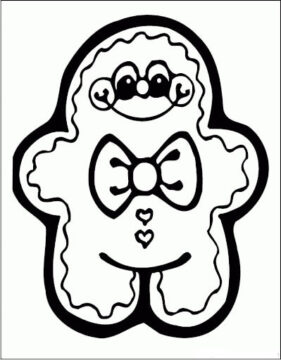 Dibujo de Linda Chica de Pan de Jengibre para Colorear