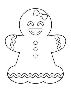 Dibujo de Nia de Pan de Jengibre Feliz para Colorear