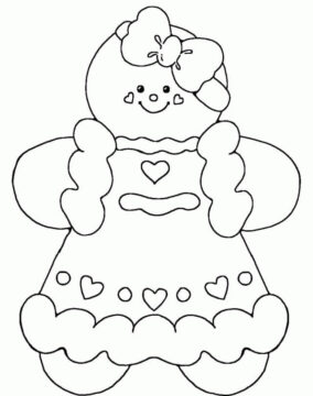 Dibujo de Preciosa Nia de Pan de Jengibre para Colorear