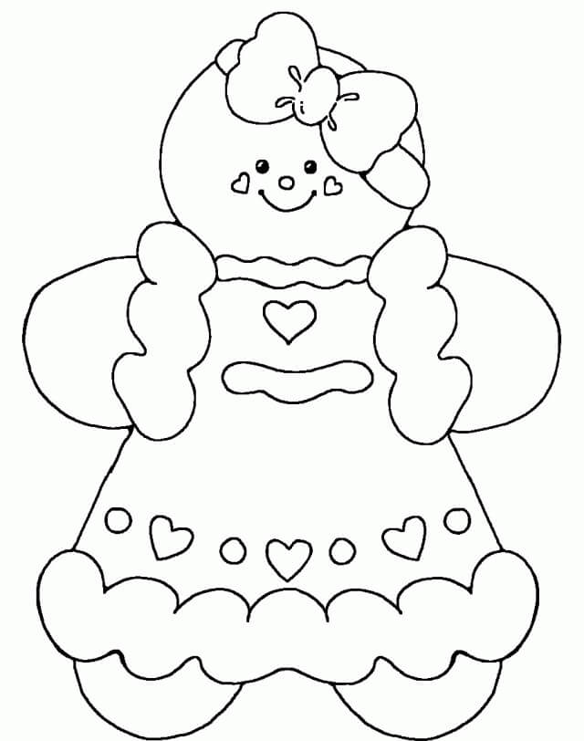 Dibujo de Preciosa Nia de Pan de Jengibre para Colorear