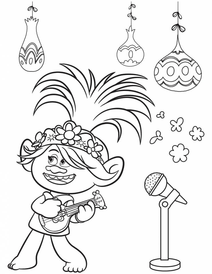 Dibujo de Amapola Cantando para Colorear