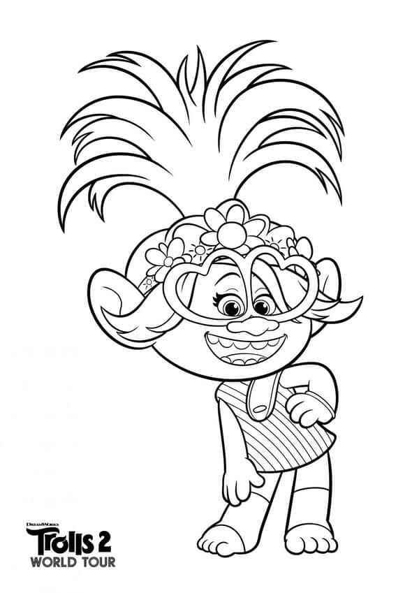 Dibujo de Cantante Poppy para Colorear