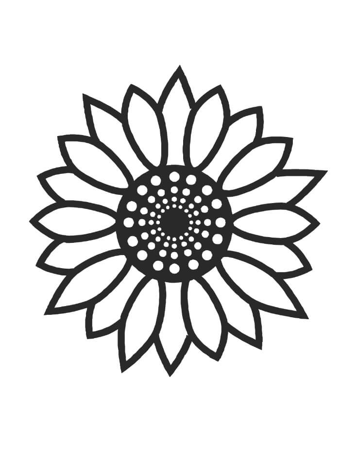 Dibujo de Girasol Fcil para Colorear