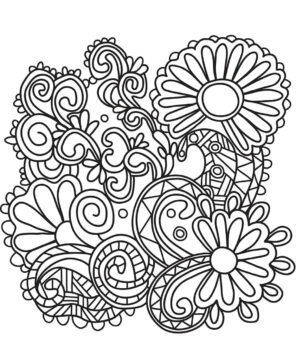 Dibujo de Girasoles Garabato Arte para Colorear