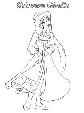 Dibujo de Princesa Giselle 1 para Colorear