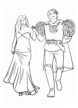 Dibujo de Princesa Giselle y el Prncipe para Colorear