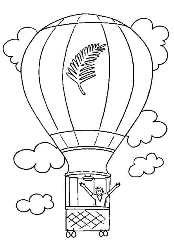 Dibujo de Buen Globo de Aire Caliente para Colorear