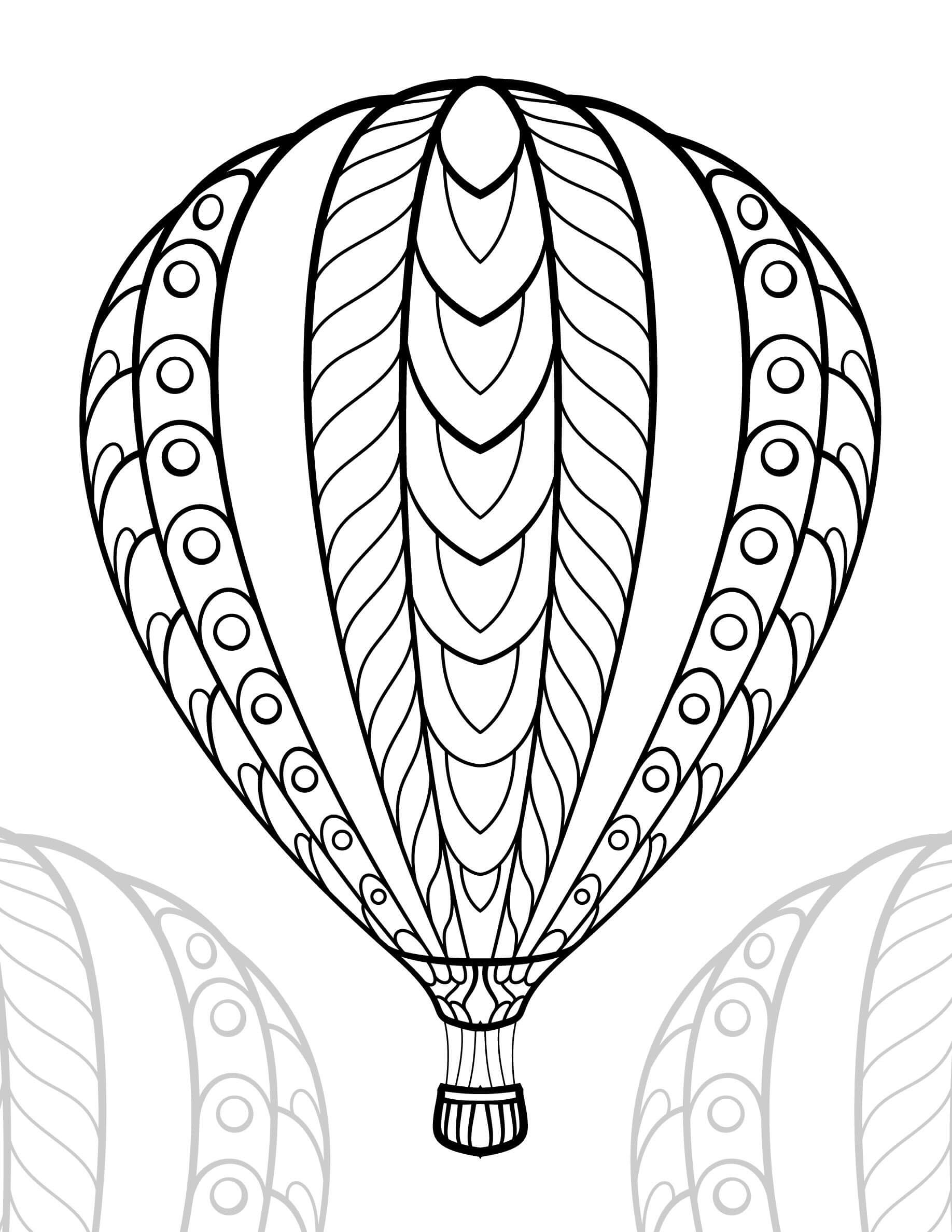 Dibujo de El Globo Aerosttico Es para Adultos para Colorear