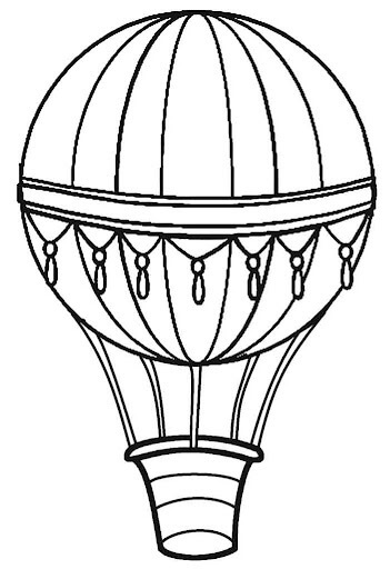 Dibujo de Globo Aerosttico Imprimible para Colorear