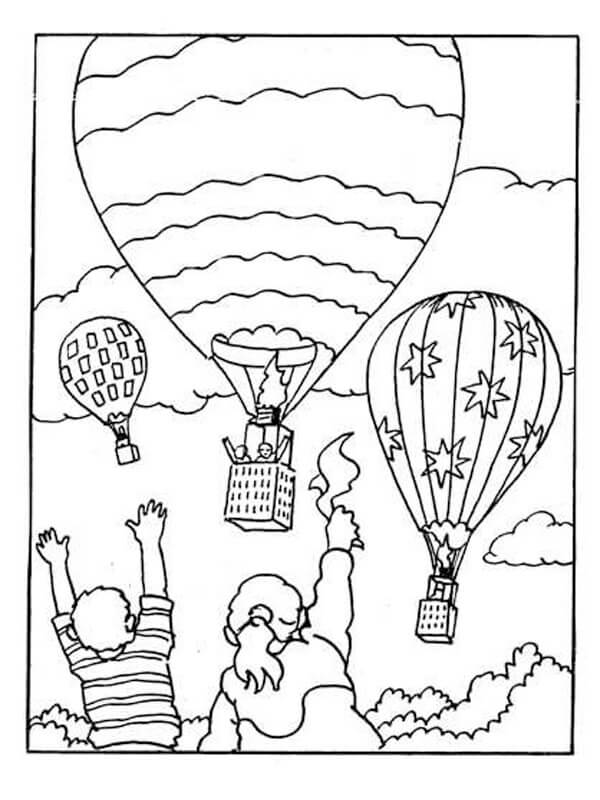 Dibujo de Globo Aerosttico Perfecto para Colorear