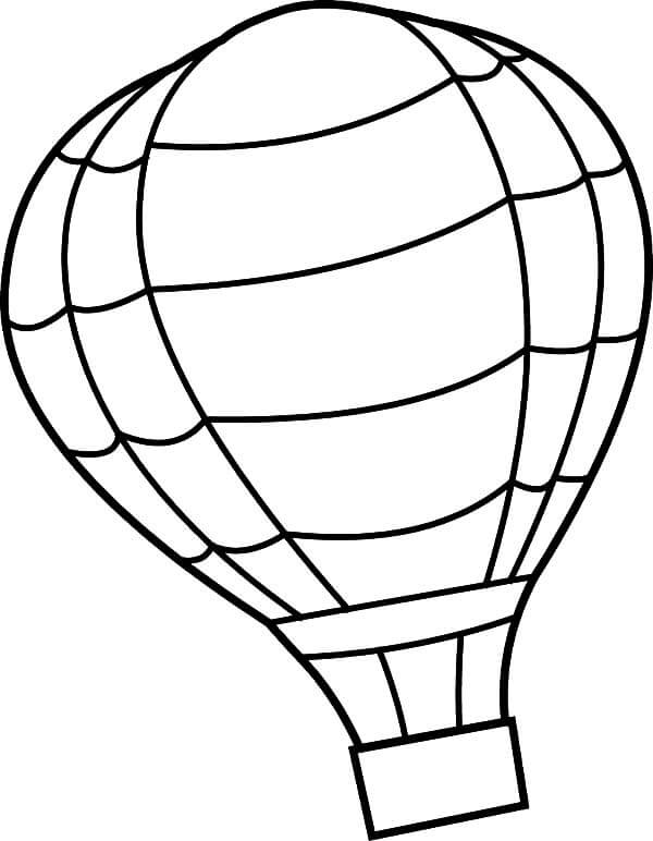 Dibujo de Globo de Aire Caliente Fresco para Colorear