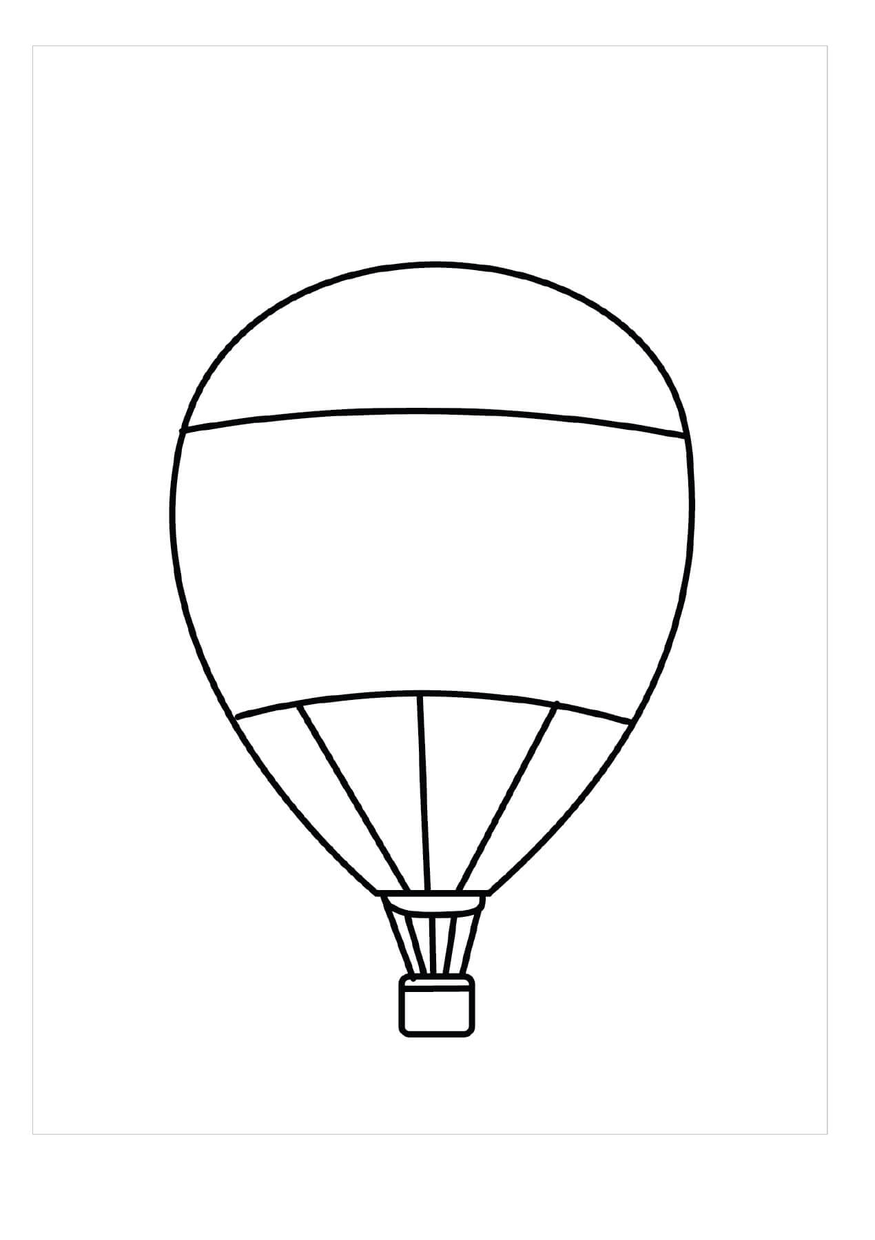 Dibujo de Globo de Aire Caliente Preescolar para Colorear