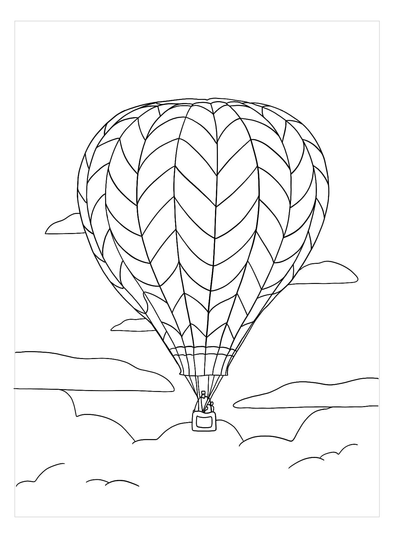 Dibujo de Hermoso Globo Aerosttico para Colorear
