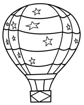 Dibujo de Lindo Globo Aerosttico para Colorear