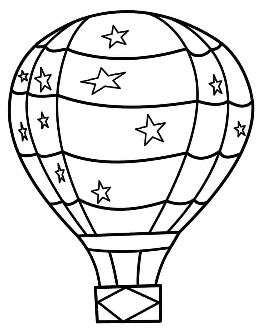 Dibujo de Lindo Globo Aerosttico para Colorear